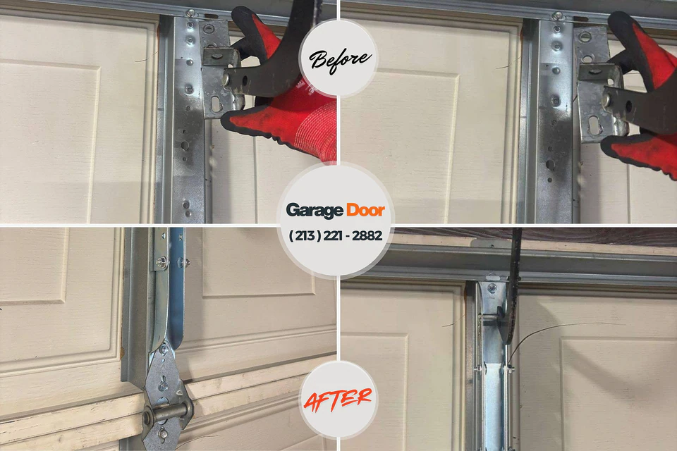 Before and after: garage door repair Belle Rose, LA